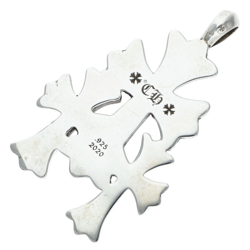 Chrome Hearts 925 Silver 3 CH Cross Small Pendant
