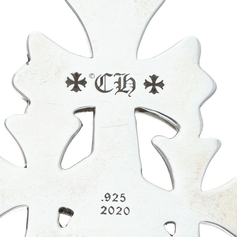 Chrome Hearts 925 Silver 3 CH Cross Small Pendant
