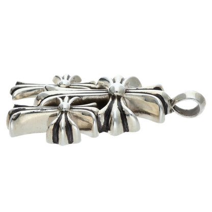 Chrome Hearts 925 Silver 3 CH Cross Small Pendant