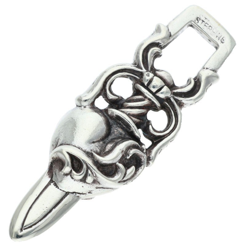 Chrome Hearts Dagger Heart Pendant Silver