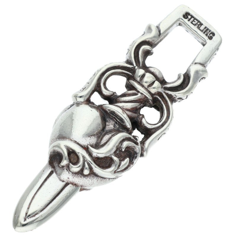 Chrome Hearts Dagger Heart Pendant Silver