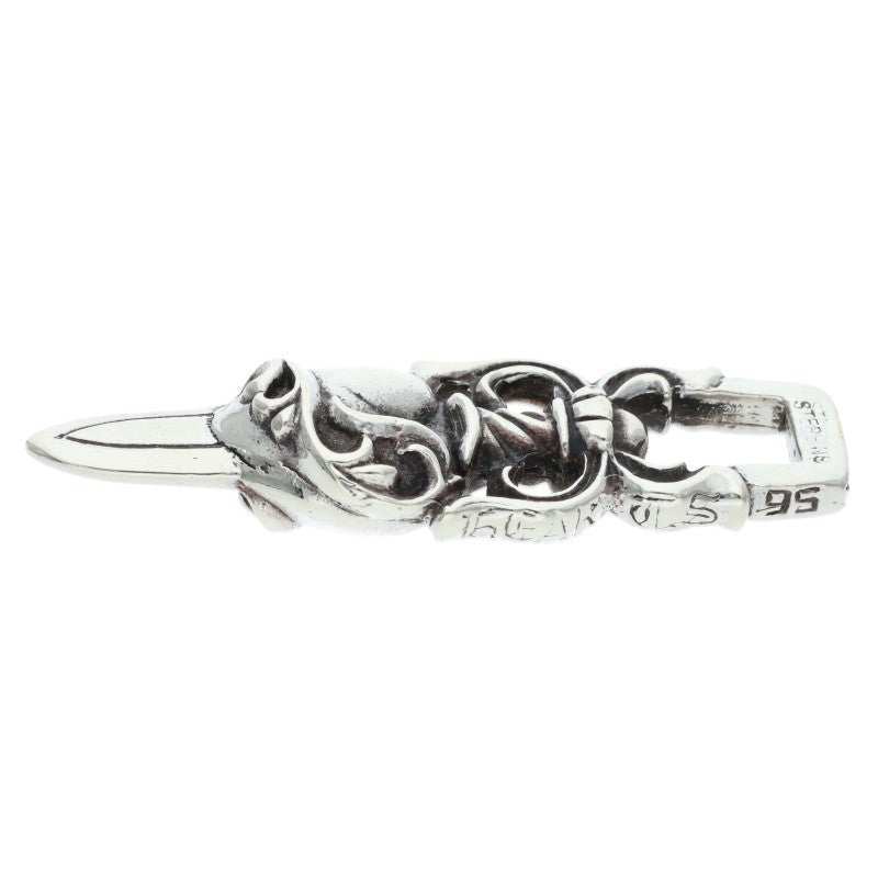 Chrome Hearts Dagger Heart Pendant Silver