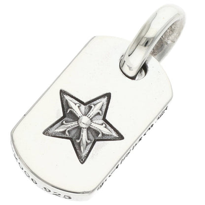 Chrome Hearts D T Tiny Star Dog Tag Silver Pendant