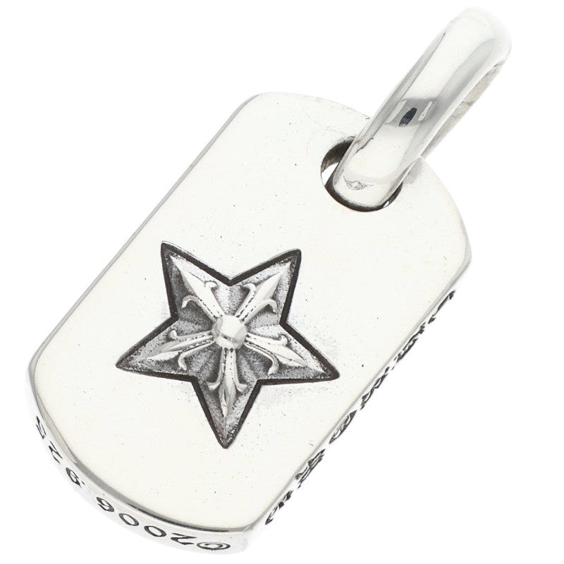 Chrome Hearts D T Tiny Star Dog Tag Silver Pendant