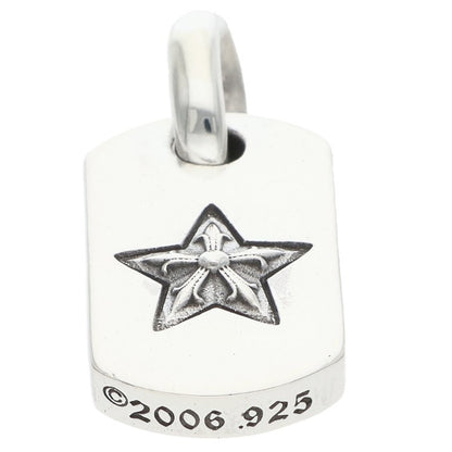 Chrome Hearts D T Tiny Star Dog Tag Silver Pendant
