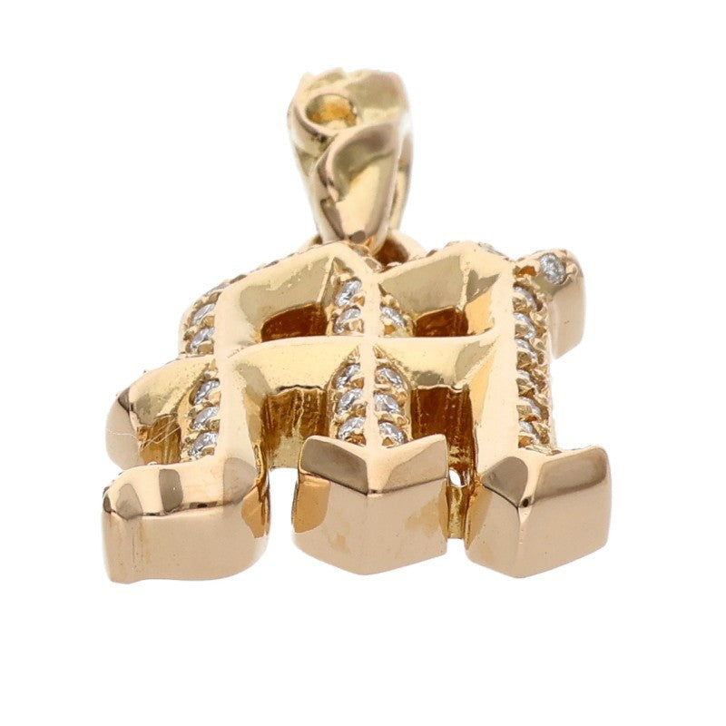 Chrome Hearts 22K Pave Diamond Alphabet M Charm