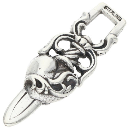 Chrome Hearts Dagger Heart Silver Pendant