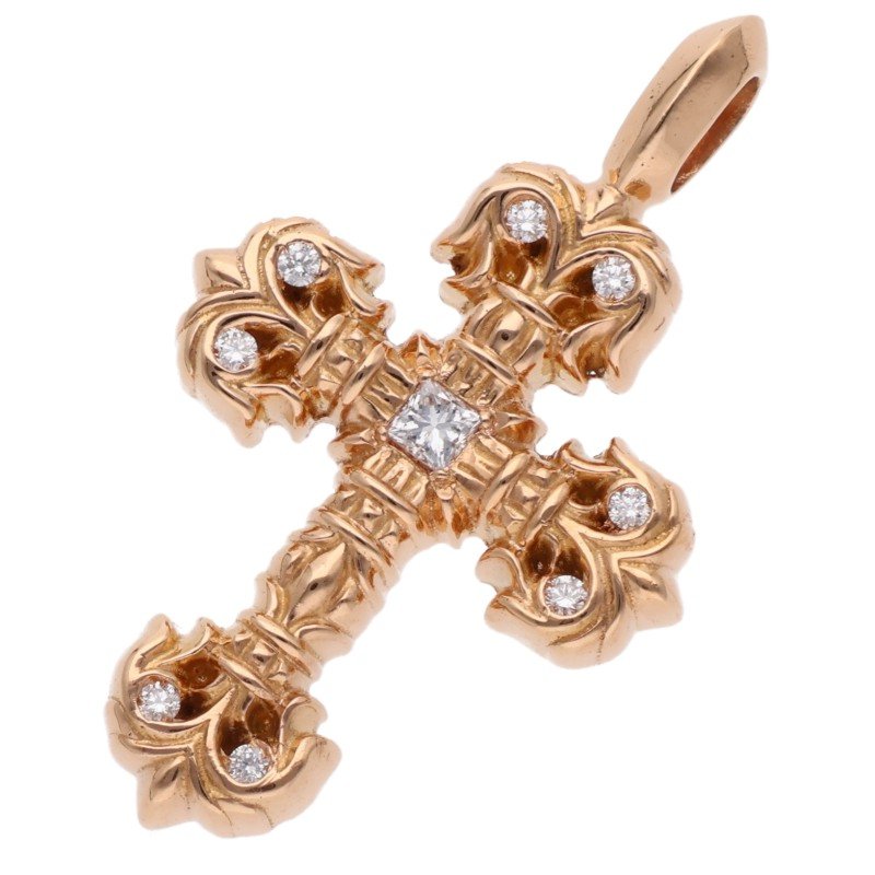 Chrome Hearts 22K Tiny Filigree PAVE Diamond Necklace Multi
