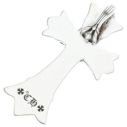 Chrome Hearts DBL CH CRS Pave Diamond Pendant Silver