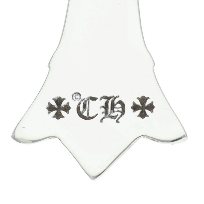 Chrome Hearts DBL CH CRS Pave Diamond Pendant Silver