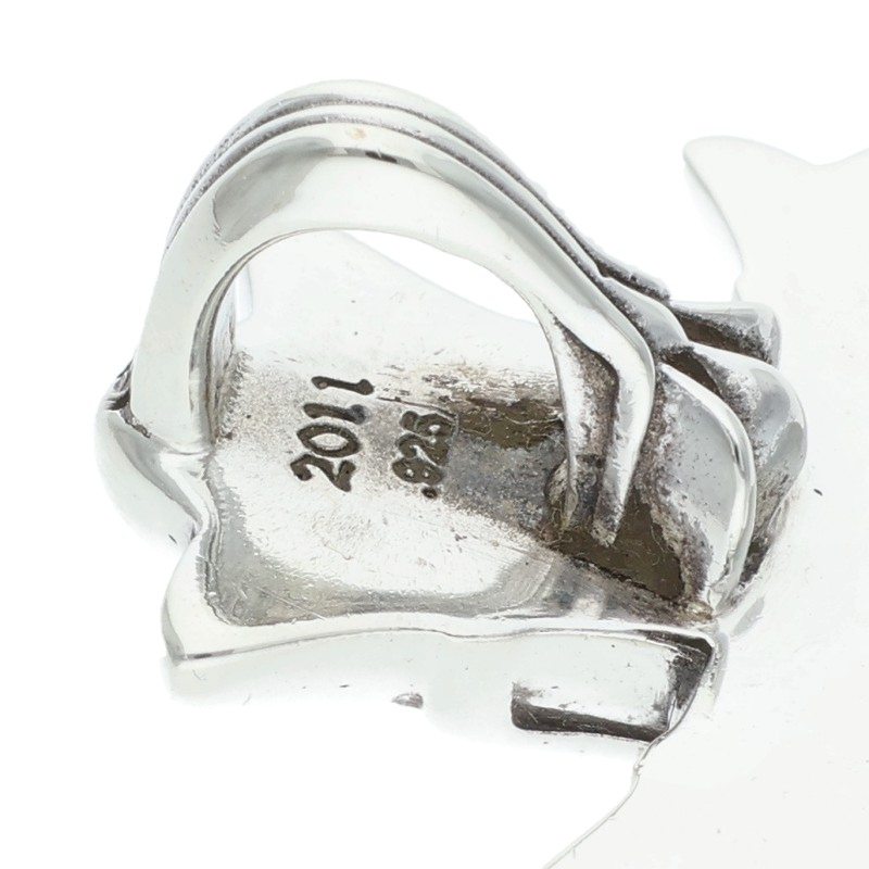 Chrome Hearts DBL CH CRS Pave Diamond Pendant Silver