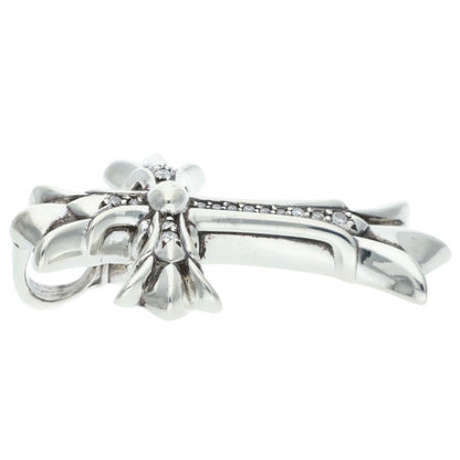 Chrome Hearts DBL CH CRS Pave Diamond Pendant Silver