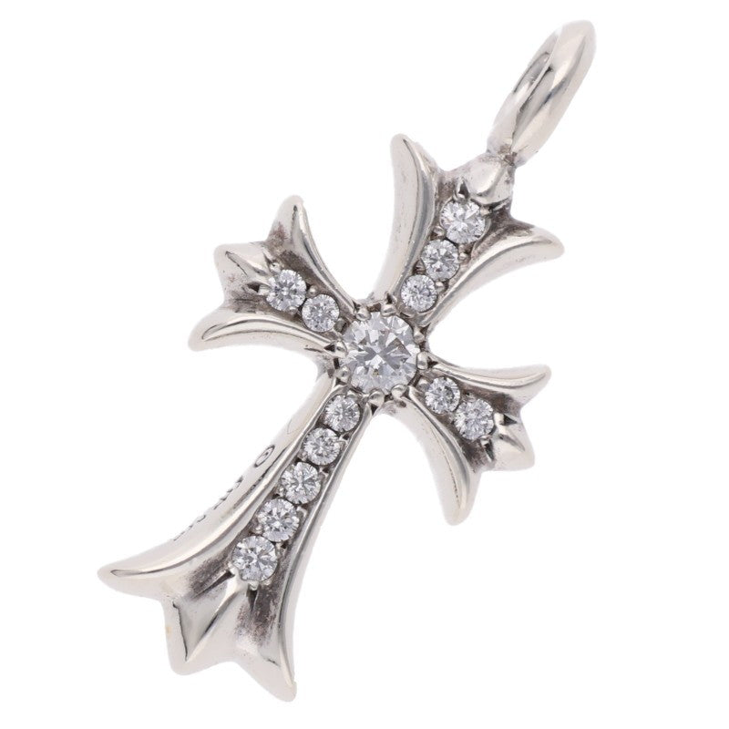 Chrome Hearts Pave Diamond Tiny Fat Cross Pendant
