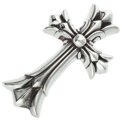 Chrome Hearts Small Double CH Cross Necklace Silver
