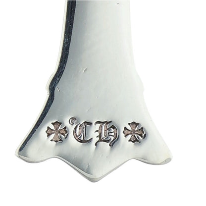 Chrome Hearts Small Double CH Cross Necklace Silver