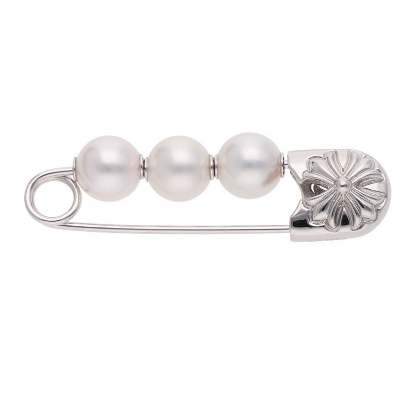 Chrome Hearts MIKIMOTO CH Plus Pearl WG Pin Brooch Pendant