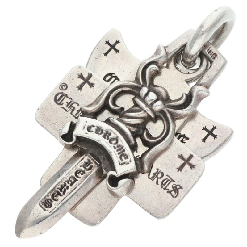 Chrome Hearts 3 Trinkets 925 Silver Pendant Necklace