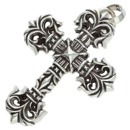 Chrome Hearts FILIG CROSS-SM W BALE Sterling Silver Necklace