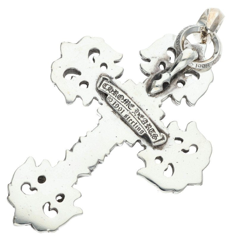 Chrome Hearts FILIG CROSS-SM W BALE Sterling Silver Necklace