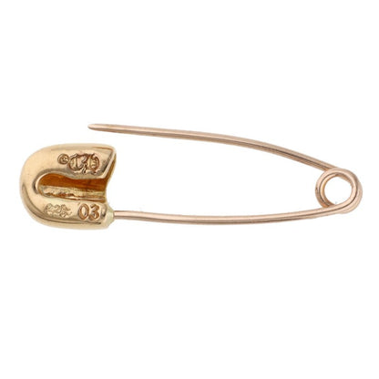 Chrome Hearts 22K Small Safety Pin 1 Diamond Gold Charm