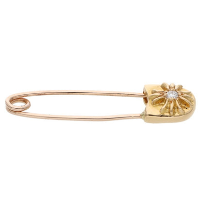 Chrome Hearts 22K Small Safety Pin 1 Diamond Gold Charm