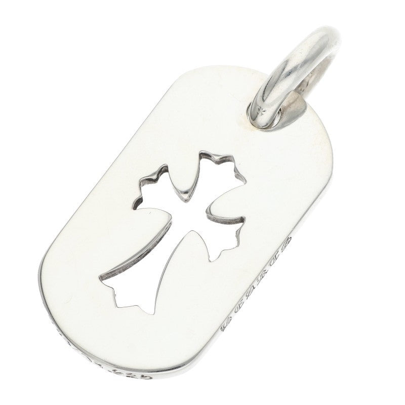Chrome Hearts Silver Cutout Cross Dog Tag Charm