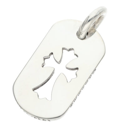 Chrome Hearts Silver Cutout Cross Dog Tag Charm