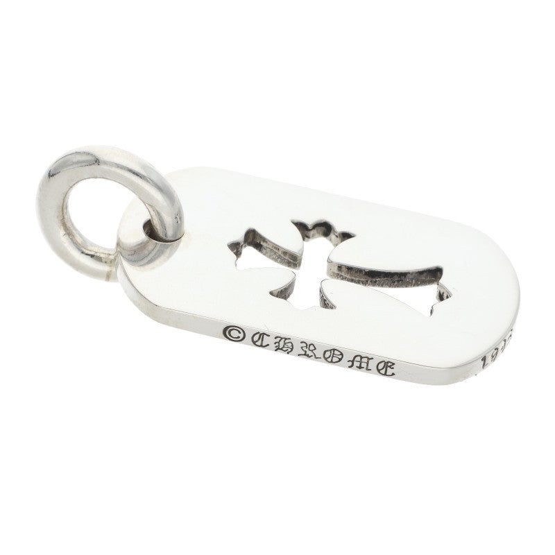 Chrome Hearts Silver Cutout Cross Dog Tag Charm