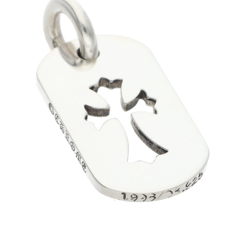 Chrome Hearts Silver Cutout Cross Dog Tag Charm