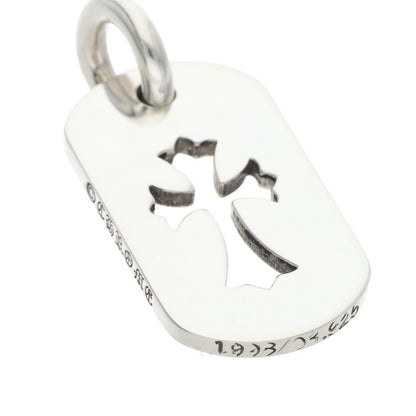 Chrome Hearts Silver Cutout Cross Dog Tag Charm