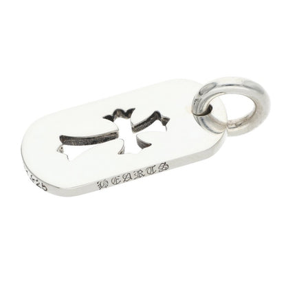 Chrome Hearts Silver Cutout Cross Dog Tag Charm