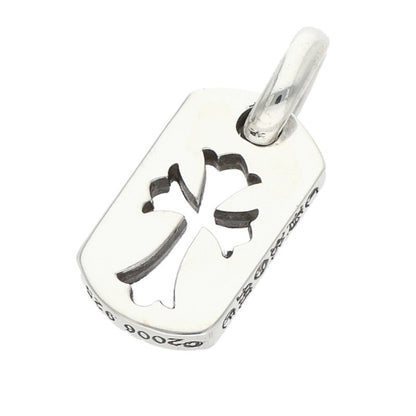 Chrome Hearts Tiny Cutout Cross Dog Tag Silver Charm