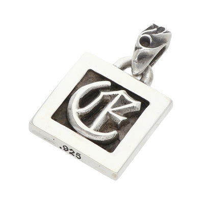 Chrome Hearts FRAMED LETTER BLOCK E Silver Charm Pendant