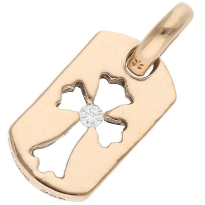 Chrome Hearts 22K Tiny Cutout Cross 1DIA Gold Pendant