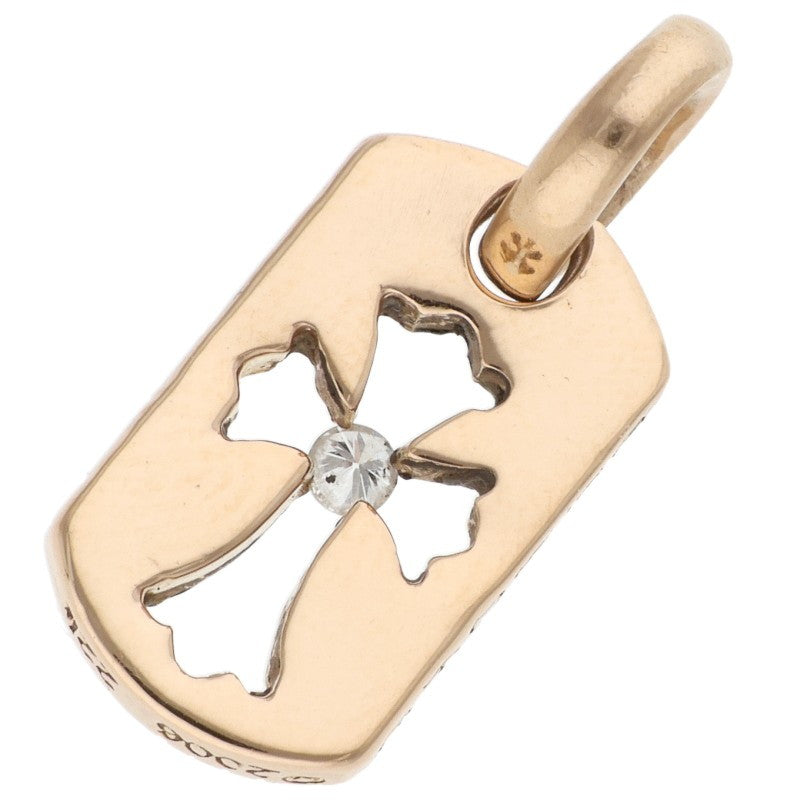 Chrome Hearts 22K Tiny Cutout Cross 1DIA Gold Pendant