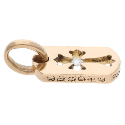 Chrome Hearts 22K Tiny Cutout Cross 1DIA Gold Pendant