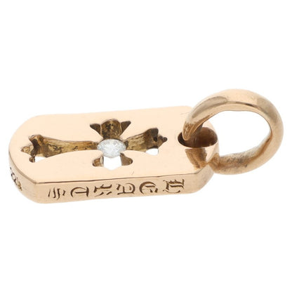 Chrome Hearts 22K Tiny Cutout Cross 1DIA Gold Pendant