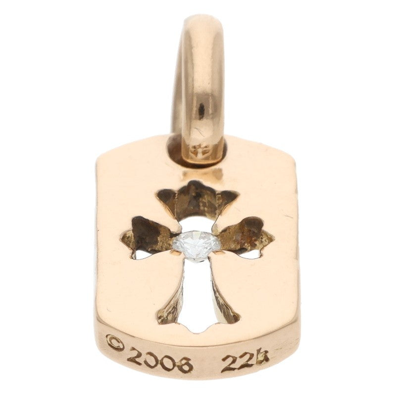 Chrome Hearts 22K Tiny Cutout Cross 1DIA Gold Pendant