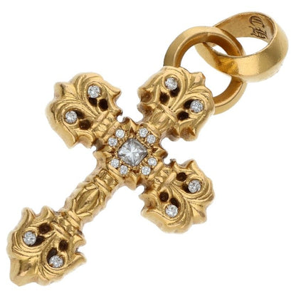 Chrome Hearts 22K Pave Diamond Filigree Cross Necklace Top