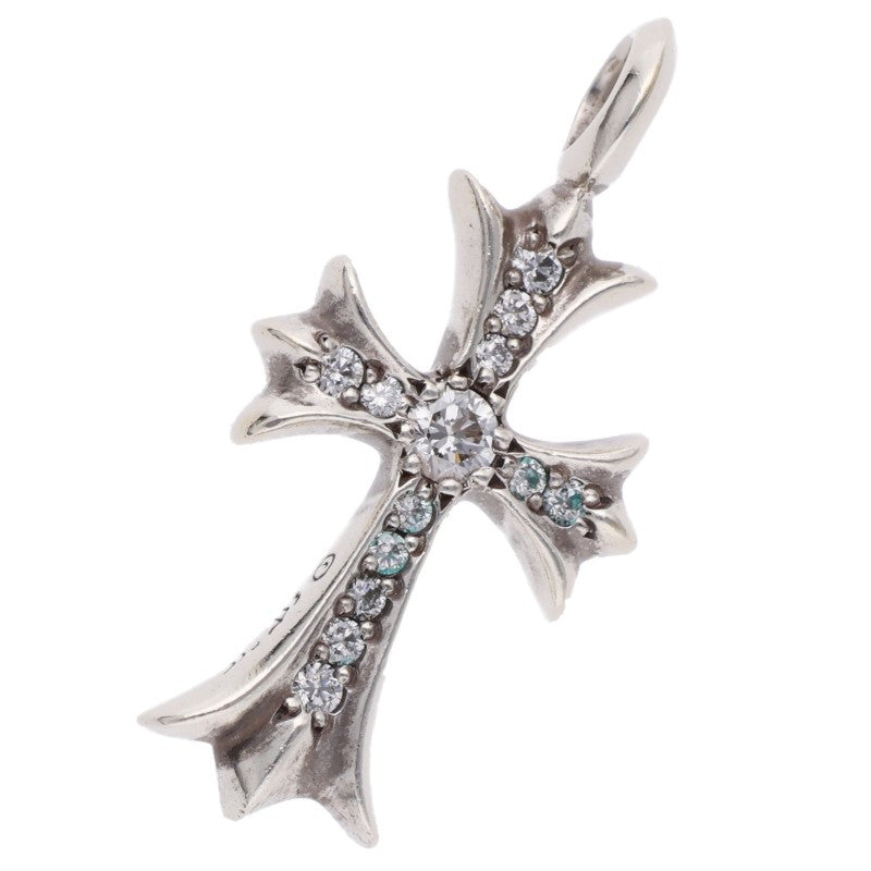 Chrome Hearts Tiny Fat Cross Pave Diamond Silver Multi