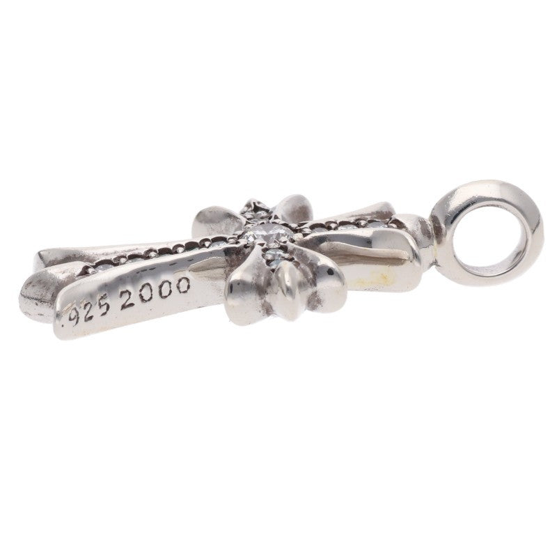 Chrome Hearts Tiny Fat Cross Pave Diamond Silver Multi