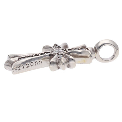 Chrome Hearts Tiny Fat Cross Pave Diamond Silver Multi
