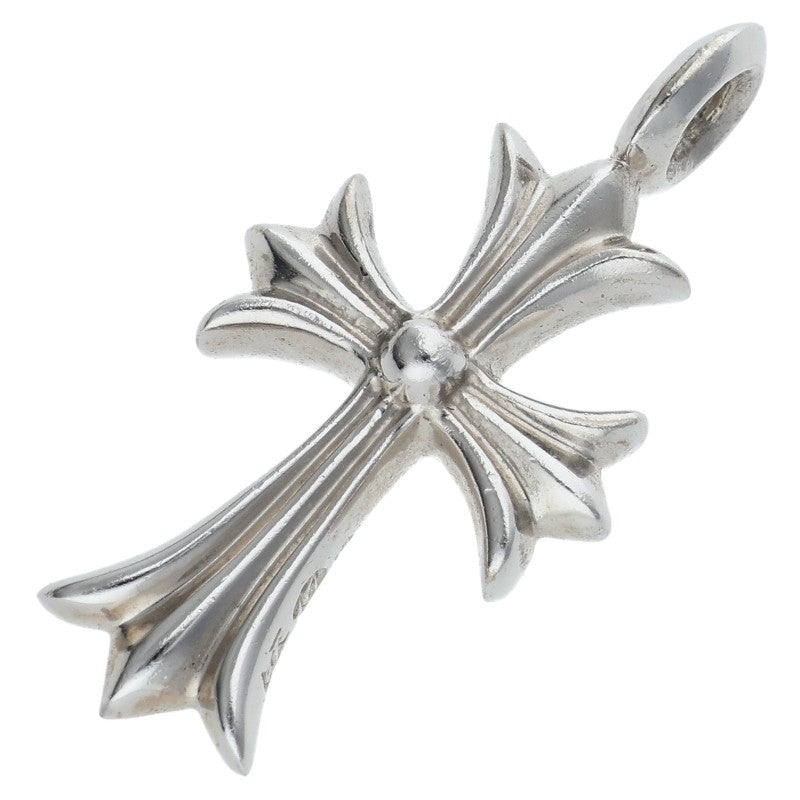 Chrome Hearts 18K WG Tiny Fat Cross PAVE Diamond Necklace