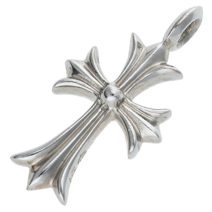 Chrome Hearts 18K WG Tiny Fat Cross PAVE Diamond Necklace