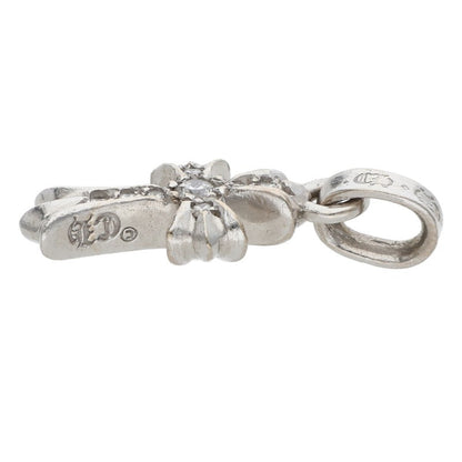 Chrome Hearts 18K WG Baby Fat Cross Pave Diamond Charm