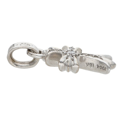 Chrome Hearts 18K WG Baby Fat Cross Pave Diamond Charm