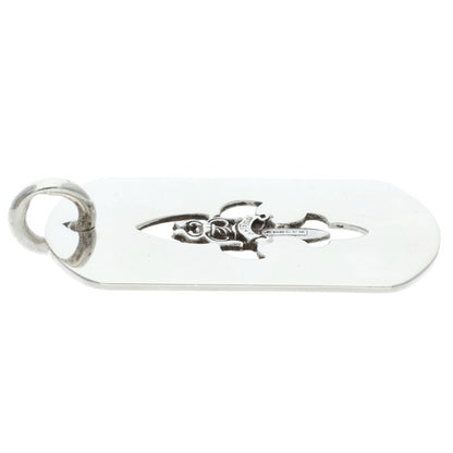 CHROME HEARTS Flare Dag D Tag Large Silver Necklace