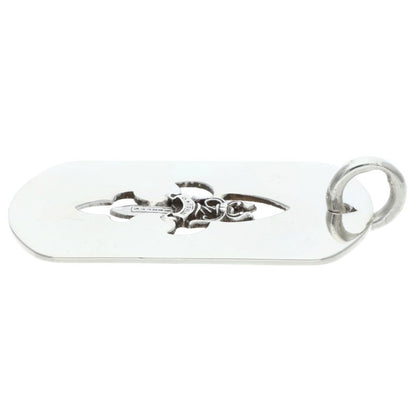 CHROME HEARTS Flare Dag D Tag Large Silver Necklace