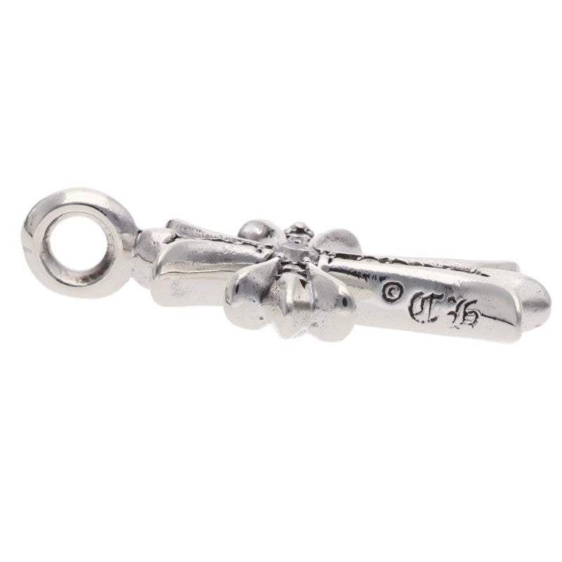 Chrome Hearts Tiny Fat Cross Pave Diamond 925 Silver Pendant