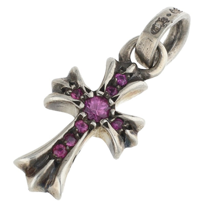 Chrome Hearts Babyfat Pave Pink Sapphire Charm Necklace